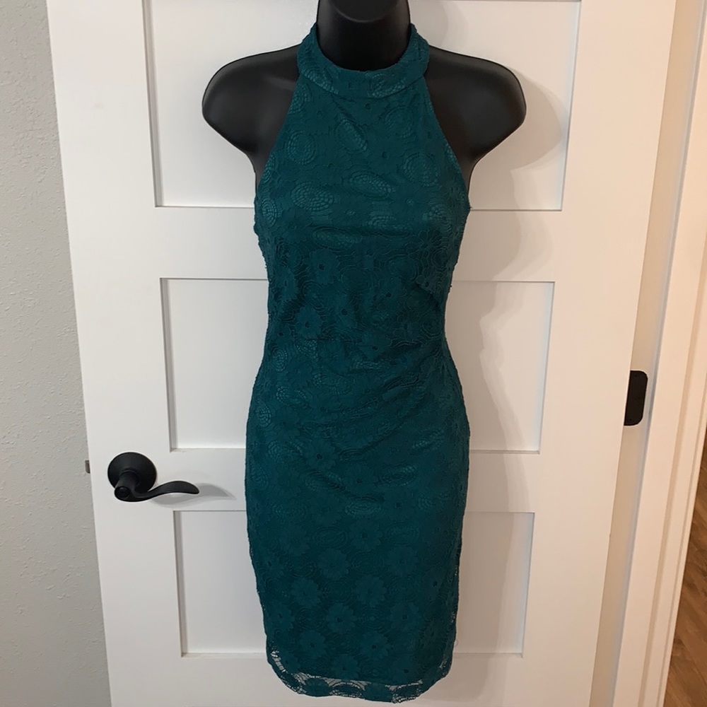 Boutique Lace Halter Dress Small NWT